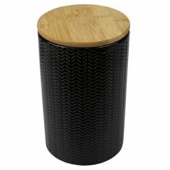 Discount 👍 Home Basics Wave Large Ceramic Canister, Black ⭐ -Home Basics Sales 3d796863387f435aa97b81c3172b6290 1080x