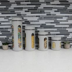 New 🎁 Home Basics 4 Piece Stainless Steel Canisters with Multiple Peek-Through Windows, Grey 😍 -Home Basics Sales 3e5e17dd459d4de6bd9506d39fb7c612 1080x