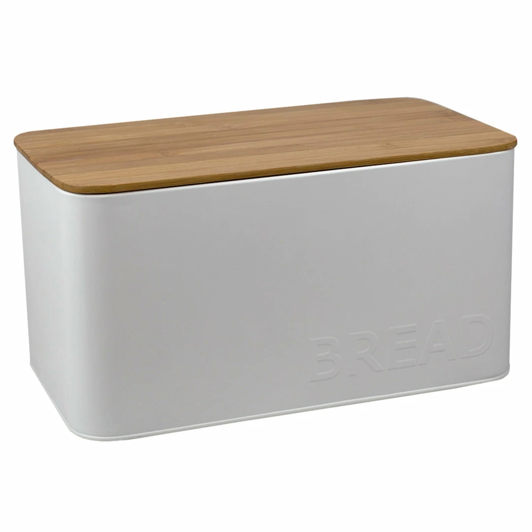 Budget ✨ Home Basics Tin Bread Box with Bamboo Top, White 🧨 6 Budget ✨ Home Basics Tin Bread Box with Bamboo Top, White 🧨 - Image 4