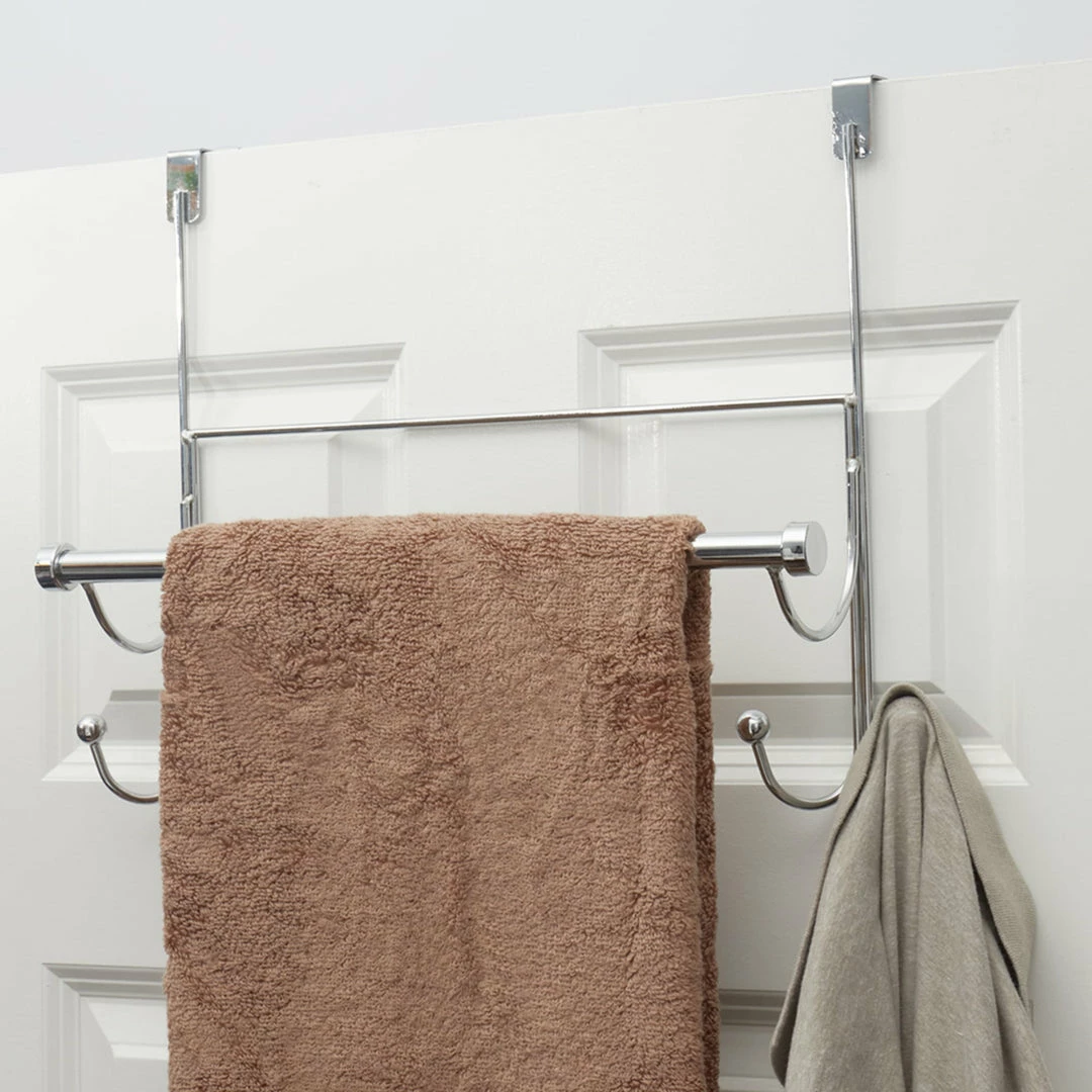 Flash Sale ๐ Home Basics Over the Door Hook with Towel Bar, Chrome ๐ 4 Flash Sale ๐ Home Basics Over the Door Hook with Towel Bar, Chrome ๐ - Image 2