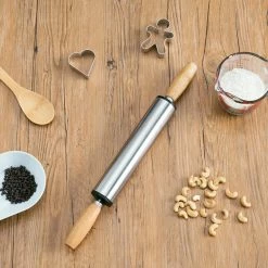 Brand new 🤩 Home Basics Heavy Weight Stainless Steel Rolling Pin with Contour Handles, Natural 💯 -Home Basics Sales 420989b422024d1f866a240fd6c551f5 5f4a6827 adf5 4243 a783 ae520bffc875 1080x