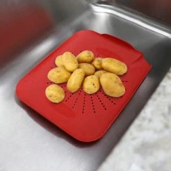Deals ⭐ Home Basics Multi-Purpose Flat Sink Colander Food Prepping Strainer Board, Red ❤️ -Home Basics Sales 4268dcf793c94a349002ede5a54b7662 1080x