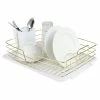 Flash Sale ✨ Home Basics Michael Graves Design Deluxe Dish Rack with Gold Finish Wire and Removable Dual Compartment Utensil Holder, White/Gold 🎉 -Home Basics Sales 42aba533b5ae458a93fcea2a01fa5ed1 1080x