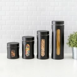 Best deal 🌟 Home Basics 4 Piece Stainless Steel Canisters with Multiple Peek-Through Windows, Black 😍 -Home Basics Sales 435742c510e94477a9e290d26ffc8d21 9de06e67 2c47 4af9 90a7 cb5f414c21b6 1080x