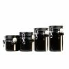 Top 10 👍 Home Basics 4 Piece Ceramic Canister Set with Wooden Spoons, Black 😉