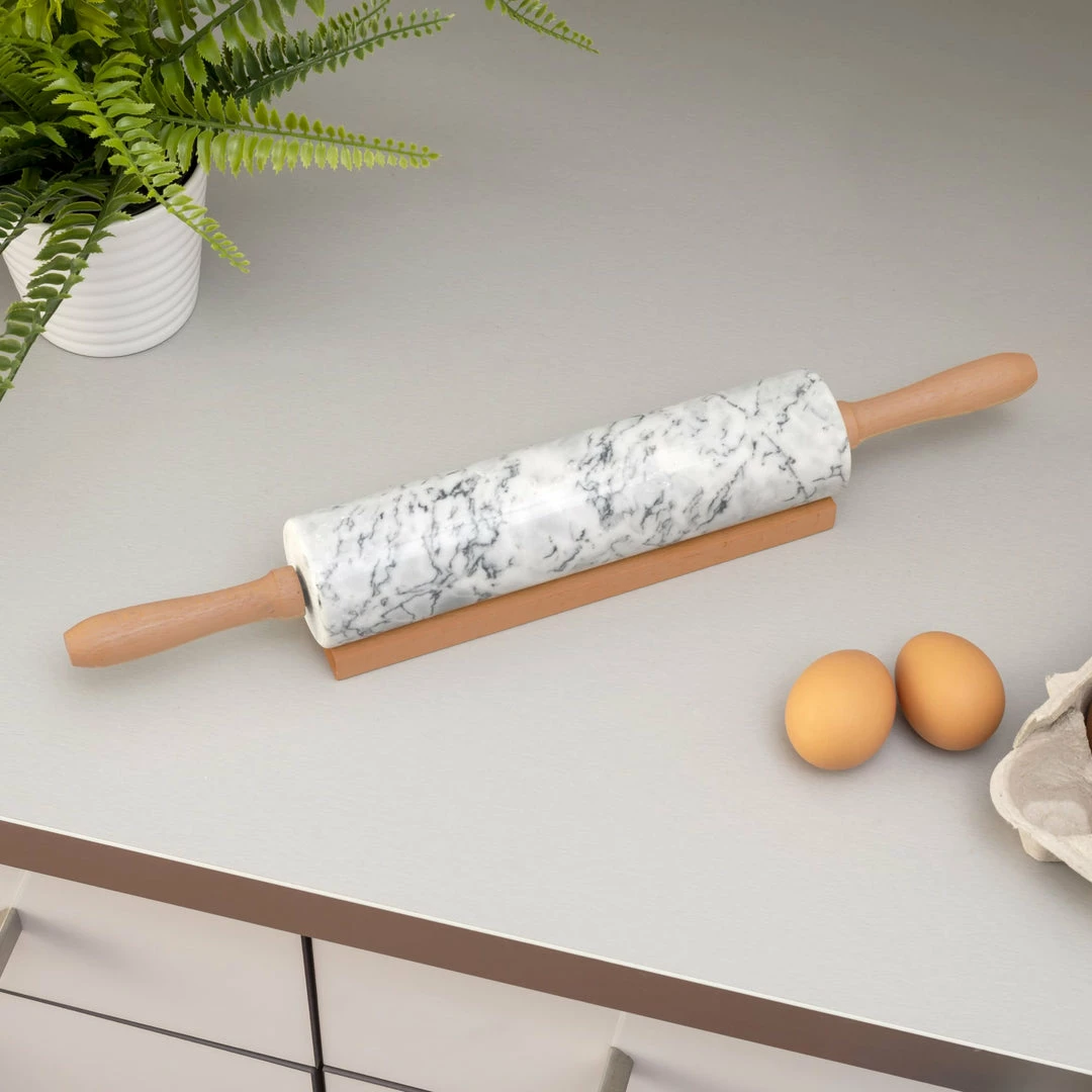 Cheap 🔥 Home Basics Marble Rolling Pin with Easy Grip Handles and Display Stand, White ⌛ 8 Cheap 🔥 Home Basics Marble Rolling Pin with Easy Grip Handles and Display Stand, White ⌛ - Image 6