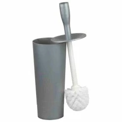 Best Pirce ⌛ Home Basics Plastic Toilet Brush Holder, Grey 🤩