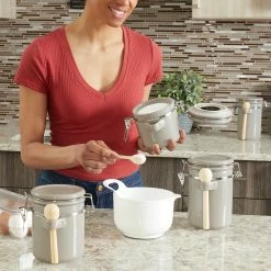 Budget 🎁 Home Basics 4 Piece Ceramic Canister Set With Wooden Spoons, Grey 🌟 -Home Basics Sales 46035d43d0ae49c196a72b7a17d50d97 00e40eda 93c2 44ec 8f0c 515ec4c6e7a7 1080x
