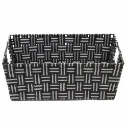 Cheap 🌟 Home Basics Stripe Large Woven Strap Open Bin, Black 🧨 -Home Basics Sales 46c60c0f51584522b929ab25cd1a7187 1080x