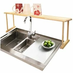 Best deal โ๏ธ Home Basics Space-Saving Oak Wood Over the Sink Multi-Use Shelf ๐