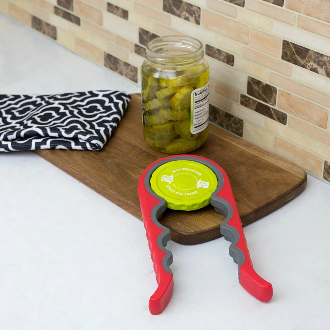 Budget ๐ Home Basics Plastic Multi-Function Jar Opener, Red ๐ 4 Budget ๐ Home Basics Plastic Multi-Function Jar Opener, Red ๐ - Image 2