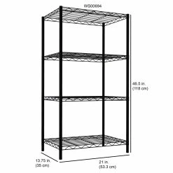 Hot Sale 😀 Home Basics 4 Tier Steel Wire Shelf, Black 😉 -Home Basics Sales 49132e191a56424db9b1b6934deb9886 1080x