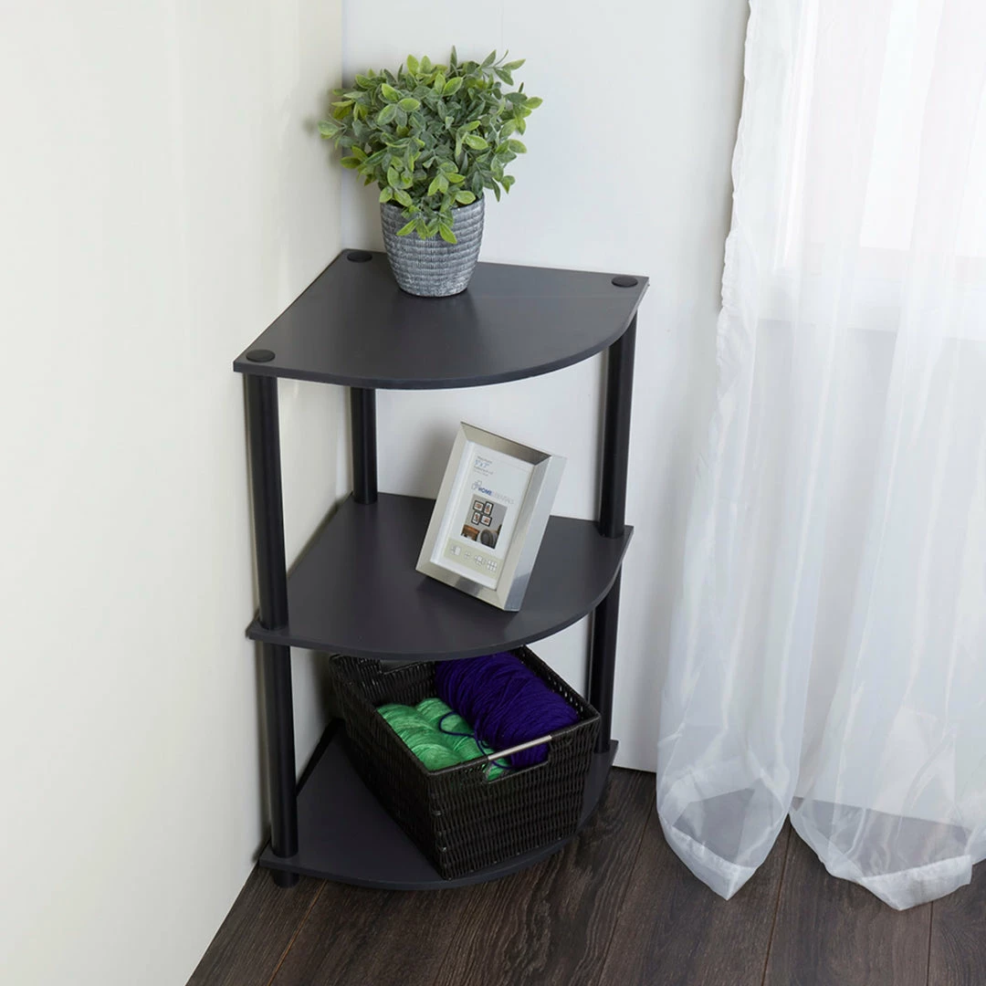 Budget ๐ฅฐ Home Basics 3 Tier Corner Shelf, Grey ๐ 4 Budget ๐ฅฐ Home Basics 3 Tier Corner Shelf, Grey ๐ - Image 2