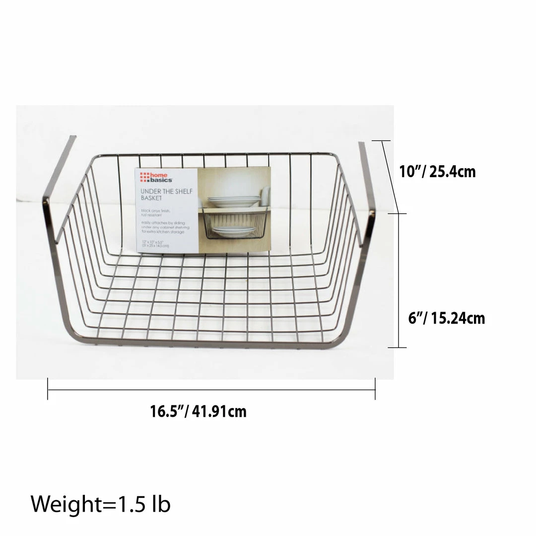 Brand new ✨ Home Basics Large Under the Shelf Basket, Black Onyx 😀 5 Brand new ✨ Home Basics Large Under the Shelf Basket, Black Onyx 😀 - Image 3