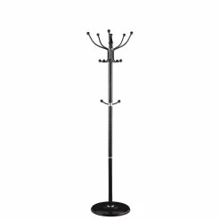 Best Pirce ✔️ Home Basics 16 Hook Free Standing 🧥 Coat Rack with Sandstone Base, Black ❤️