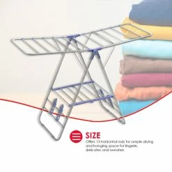 New ❤️ Home Basics Folding and Collapsible Indoor and Outdoors Clothes Drying Rack, Silver 🧨 -Home Basics Sales 53dbede897fe4192a2289bee06301838 1080x