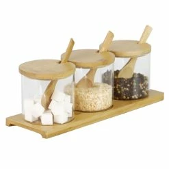 New 🧨 Home Basics 3 Piece Glass Cruet Set with Bamboo Base and Spoons 🌟 -Home Basics Sales 5514e7a2f5b14b3fa1adc6d0de259fdc 1080x