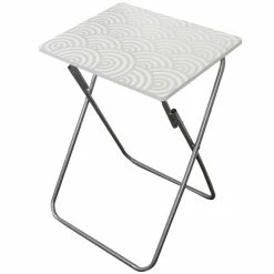 Deals 😍 Home Basics Metallic Multi-Purpose Foldable Table, Silver ⌛