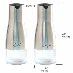 Promo 🥰 Home Basics 8.5 oz. Oil and Vinegar Set with See-Through Glass Base, Silver ⭐ -Home Basics Sales 5707f905e48644febda39f85a3c724b8 1080x