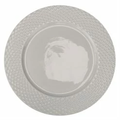 Outlet ✔️ Home Basics Embossed Honeycomb 10.5" Ceramic Dinner Plate, White 🤩