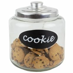 Brand new 😉 Home Basics Glass Cookie Jar with Metal Top 🛒
