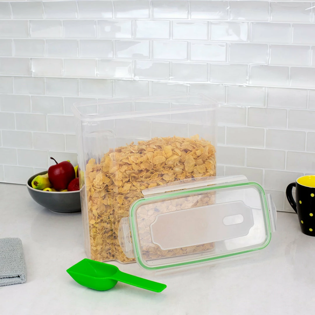 Best Sale ⌛ Home Basics 4-Sided Locking Plastic Cereal Storage Container with Spoon, Seafoam Green ✨ 5 Best Sale ⌛ Home Basics 4-Sided Locking Plastic Cereal Storage Container with Spoon, Seafoam Green ✨ - Image 3