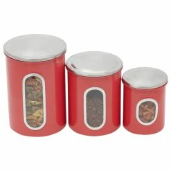 Budget 🌟 Home Basics 3 Piece Stainless Steel Top Canisters with Windows, Red 😀 -Home Basics Sales 5d3fb5f85fb74cb69f83a0765c050581 1080x