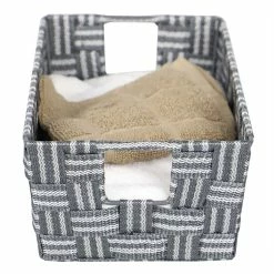 Flash Sale 🌟 Home Basics Stripe Woven Strap Small Storage Bin, Grey 🌟 -Home Basics Sales 5ea55f2da3a545c8919d7e58f5d22caf b1846d84 2ac1 430b 93b1 5ed396d721cc 1080x