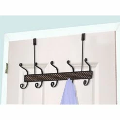 Cheapest 🎉 Home Basics Over the Door 5 Hook Hanging Rack, Bronze 🛒