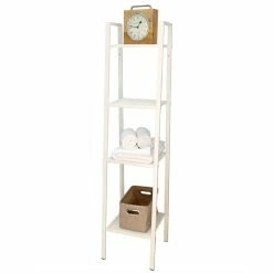 Best deal 💯 Home Basics Small 4 Tier Metal Rack, (14” x 14” x 58”), Off-White 😀
