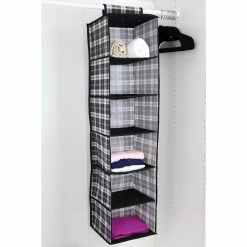 Discount 👏 Home Basics Plaid 6 Shelf Non-Woven Hanging Shelf Organizer, Black 😉 -Home Basics Sales 6789961ebc034f4eaabd76ea31a07922 1080x