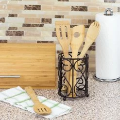 Deals 🥰 Home Basics Scroll Collection Steel Cutlery Holder with Mesh Bottom and Non-Skid Feet, Bronze 😍 -Home Basics Sales 67c38b3bf4d640ea9d091814b8a21766 300ae65c b18d 407d b2ad d456979ff666 1080x
