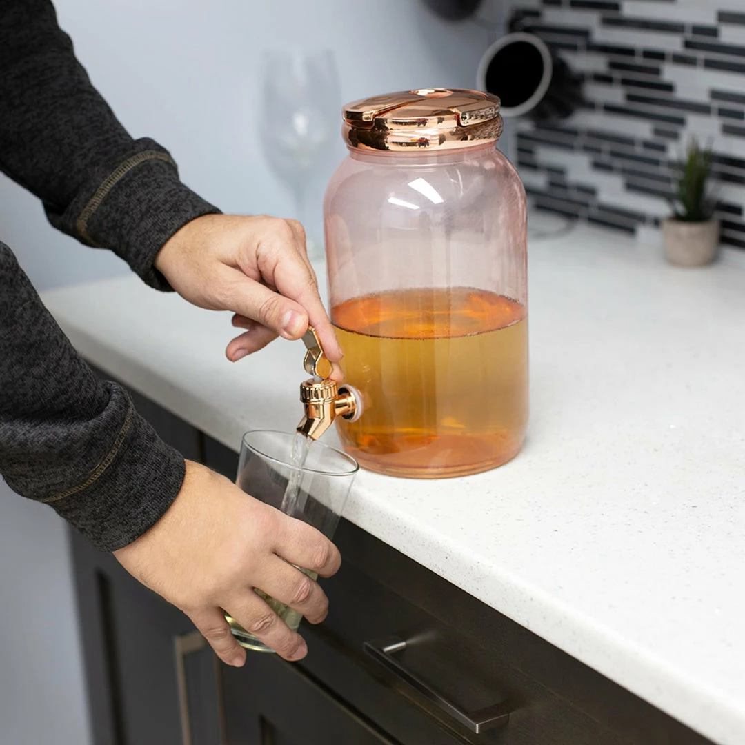 Deals 😀 Home Basics 3.78 Lt Plastic Beverage Dispenser, Rose Gold 😀 5 Deals 😀 Home Basics 3.78 Lt Plastic Beverage Dispenser, Rose Gold 😀 - Image 3