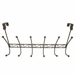 Flash Sale 🥰 Home Basics Steel Over the Door 6 Hook Hanging Rack, Bronze 🔔