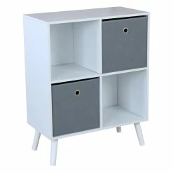 Top 10 👍 Home Basics 4 Cube Organizer with Two Bins, White ⭐