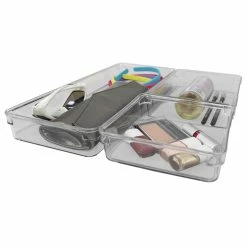 Flash Sale ⭐ Home Basics Three Compartment Multi-Purpose Storage 3 Piece Rubber-Lined Plastic Drawer Organizer Set, Grey 🤩 -Home Basics Sales 708e710ea948448db0e833e91d0b33a4 1080x