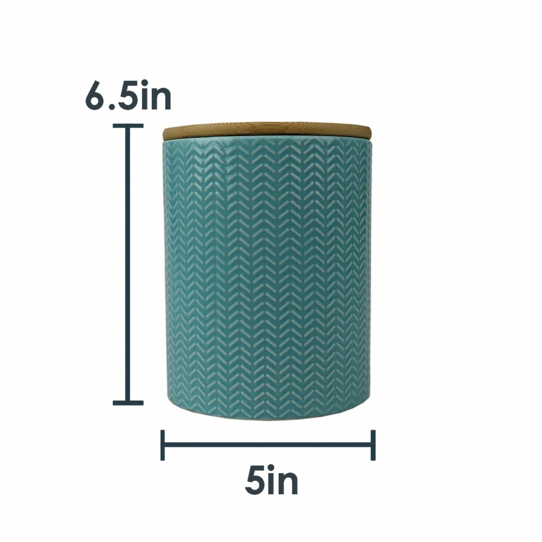 Deals ๐คฉ Home Basics Wave Medium Ceramic Canister, Turquoise ๐ 8 Deals ๐คฉ Home Basics Wave Medium Ceramic Canister, Turquoise ๐ - Image 6