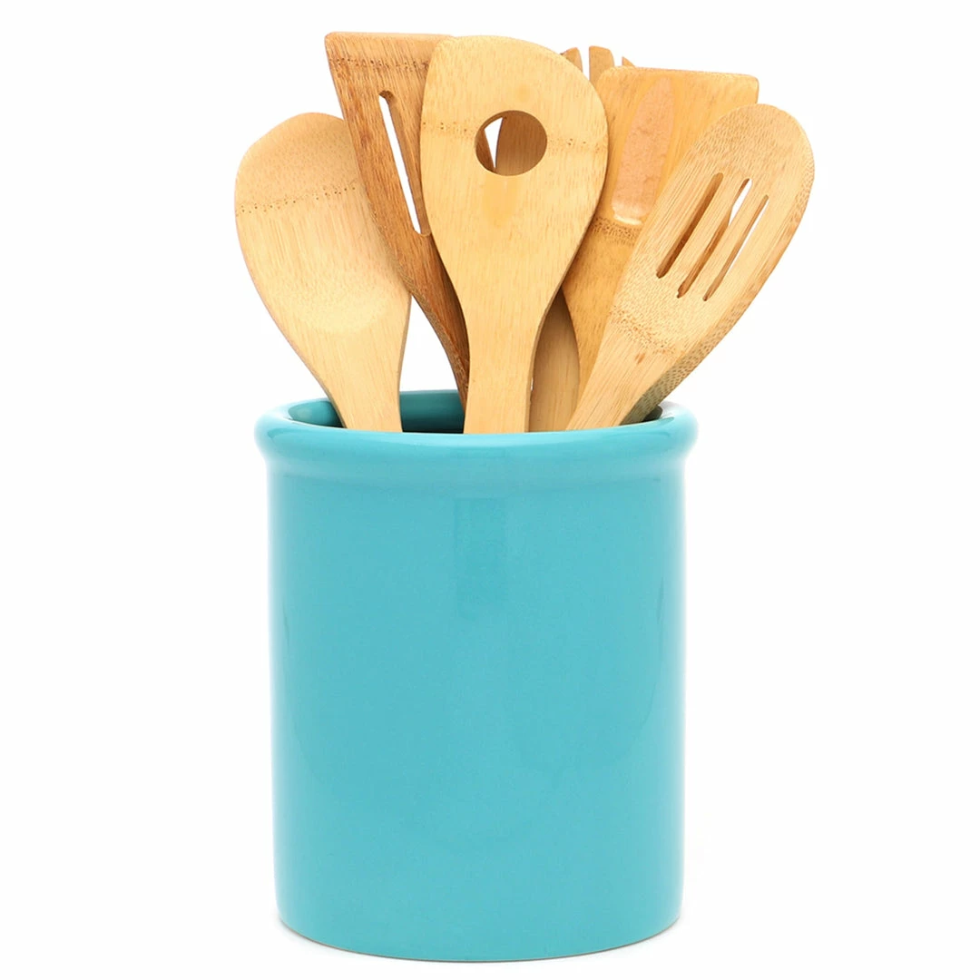 Deals 🔔 Home Basics Glazed Ceramic Utensil Crock, Turquoise ⭐ 3 Deals 🔔 Home Basics Glazed Ceramic Utensil Crock, Turquoise ⭐