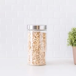 Best deal 💯 Home Basics Large 54 oz. Round Glass Canister with Air-Tight Stainless Steel Twist Top Lid, Clear 🤩 -Home Basics Sales 724de1ea26714d2ca560dd2640e65aa9 a652b417 1e99 4c59 ab1c 836dedde5960 1080x