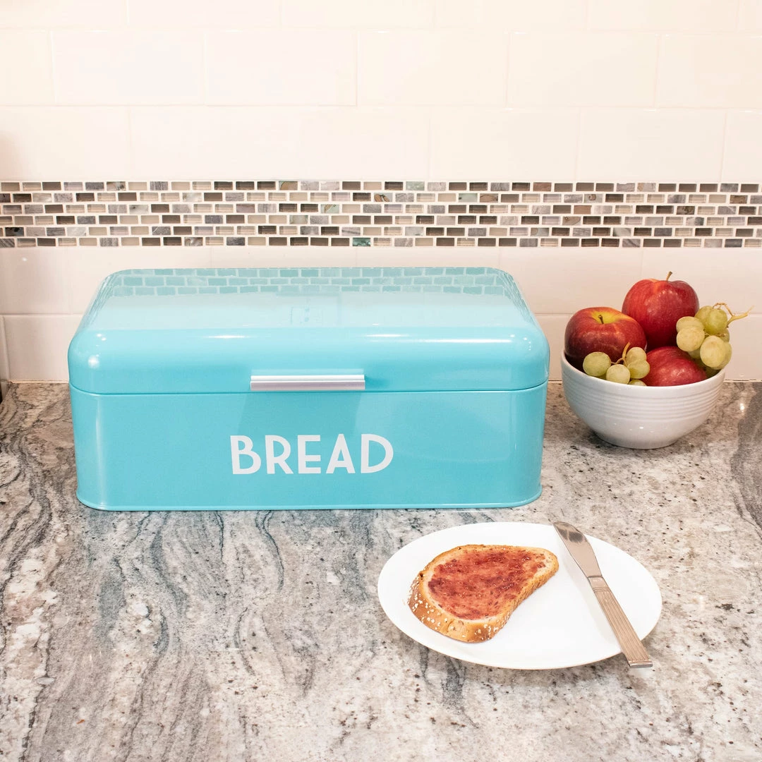 Best Pirce ❤️ Home Basics Metal Bread Box, Turquiose ⌛ 5 Best Pirce ❤️ Home Basics Metal Bread Box, Turquiose ⌛ - Image 3