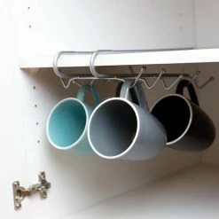 Budget 😉 Home Basics Under the Shelf Vinyl 🧥 Coated Steel 6 Hook Mug Rack, Silver 😀 -Home Basics Sales 756146b1090a40a79fb303128afc7e1c 1080x
