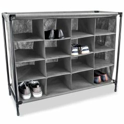 Top 10 ๐ Home Basics 16 Pair Non-Woven ๐ Shoe Rack, Grey ๐