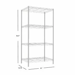 New ✨ Home Basics 4 Tier Commercial Grade Steel Multi-Purpose Adjustable Wire Shelving Unit with 50 lb Weight Capacity Per Shelf, White 😉 -Home Basics Sales 78ca6636ab4a432dac2f4d03758fff57 1080x
