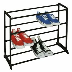 Hot Sale 😉 Home Basics Easy Assemble Space-Saving 12 Pair 👟 Shoe Tower Multi-Purpose Storage Rack, Black 👍