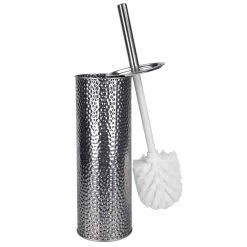 Outlet ๐ Home Basics ๐จ Hammered Stainless Steel Toilet Brush Holder ๐