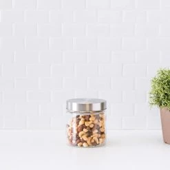 Cheap ✨ Home Basics Small 25 oz. Round Glass Canister with Air-Tight Stainless Steel Twist Top Lid, Clear ✔️ -Home Basics Sales 7d1aeee14dd640b09f0b4300be0f293a 39efea99 f176 41a4 afbc 267d048778db 1080x