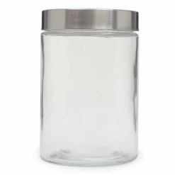 Hot Sale 😉 Home Basics Medium 40 oz. Round Glass Canister with Air-Tight Stainless Steel Twist Top Lid, Clear 🌟 -Home Basics Sales 7fe8d8355fa54be49433b0986c4aa56f 087e479f 928e 479e b2c3 a3b2417bdd6d 1080x