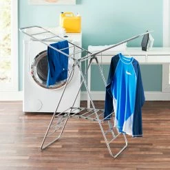 New ❤️ Home Basics Folding and Collapsible Indoor and Outdoors Clothes Drying Rack, Silver 🧨 -Home Basics Sales 8458e19bf902452abb95a668fb48559b 1080x