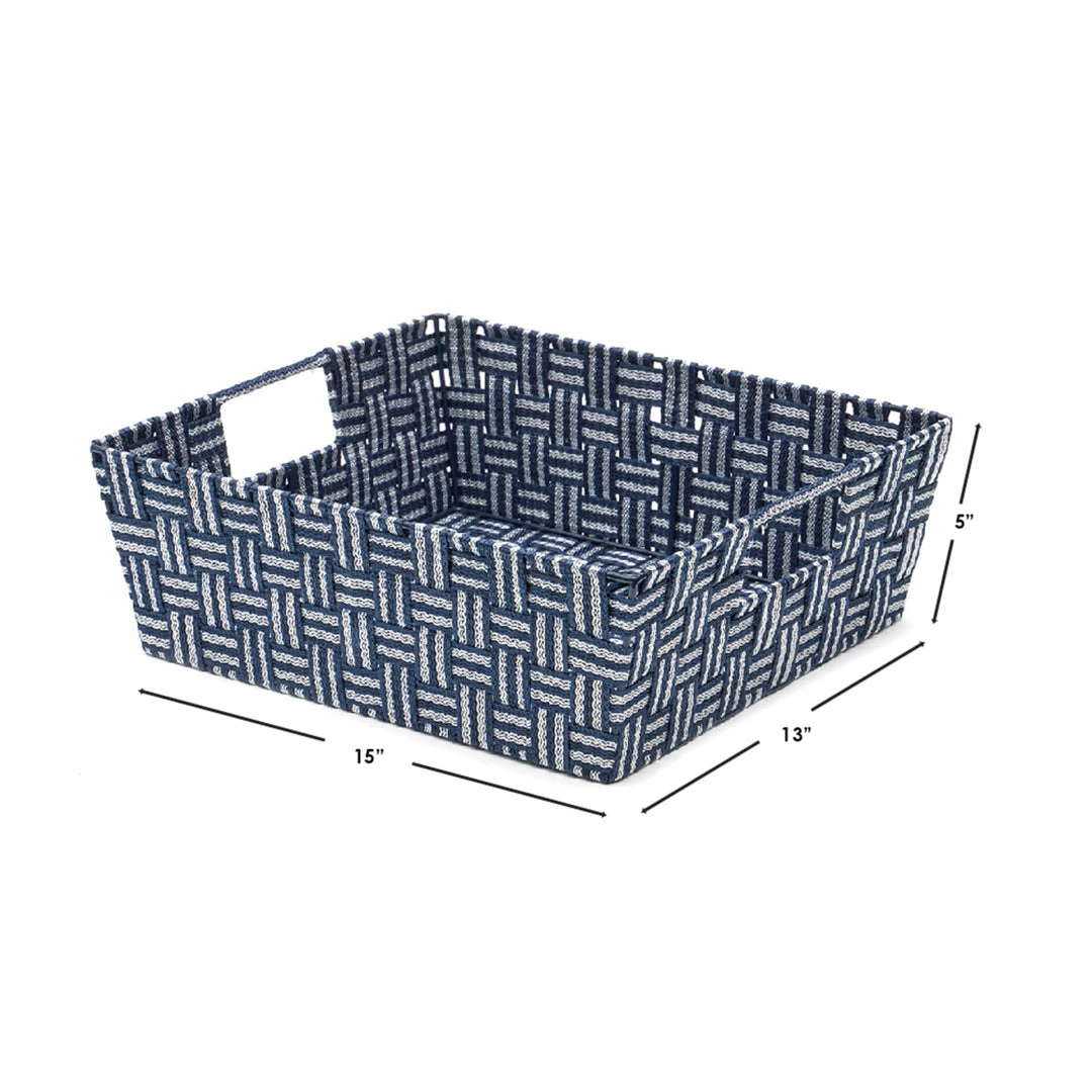 Best deal ๐ Home Basics Stripe Large Woven Strap Open Bin, Blue โค๏ธ 8 Best deal ๐ Home Basics Stripe Large Woven Strap Open Bin, Blue โค๏ธ - Image 6