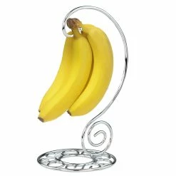 Hot Sale 😉 Home Basics Chrome Plated Steel Scroll Collection Banana Holder ✔️